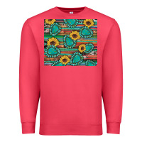 Cardinal western gemstone sunflowers serape cowhide glitter wooden Premium Sweatshirt - Artiststas