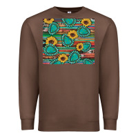 Chestnut western gemstone sunflowers serape cowhide glitter wooden Premium Sweatshirt - Artiststas