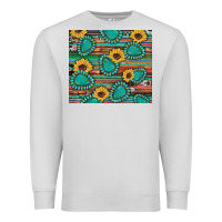 Dove Grey western gemstone sunflowers serape cowhide glitter wooden Premium Sweatshirt - Artiststas
