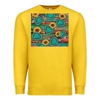 Lemon western gemstone sunflowers serape cowhide glitter wooden Premium Sweatshirt - Artiststas