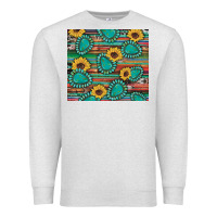 Oatmeal Heather western gemstone sunflowers serape cowhide glitter wooden Premium Sweatshirt - Artiststas