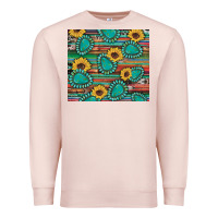 Pale Pink western gemstone sunflowers serape cowhide glitter wooden Premium Sweatshirt - Artiststas