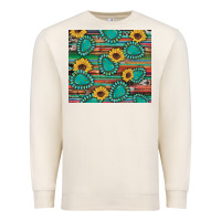 Sandshell western gemstone sunflowers serape cowhide glitter wooden Premium Sweatshirt - Artiststas