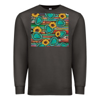 Smoke western gemstone sunflowers serape cowhide glitter wooden Premium Sweatshirt - Artiststas