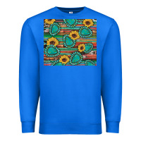 True Royal western gemstone sunflowers serape cowhide glitter wooden Premium Sweatshirt - Artiststas