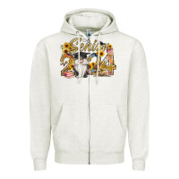 Oatmeal Heather senior 2024 Zipper Hoodie - RacoonDesign