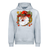 Heather Grey Cowboy Santa Urban Hoodie - NancyCooperArtShop