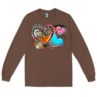 Chestnut western leopard  racing  hearts Long Sleeve Tee - AdoDesignShop