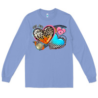 Colony Blue western leopard  racing  hearts Long Sleeve Tee - AdoDesignShop