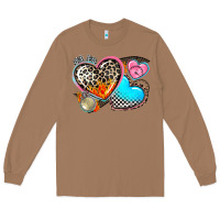 Toasted Coconut western leopard  racing  hearts Long Sleeve Tee - AdoDesignShop
