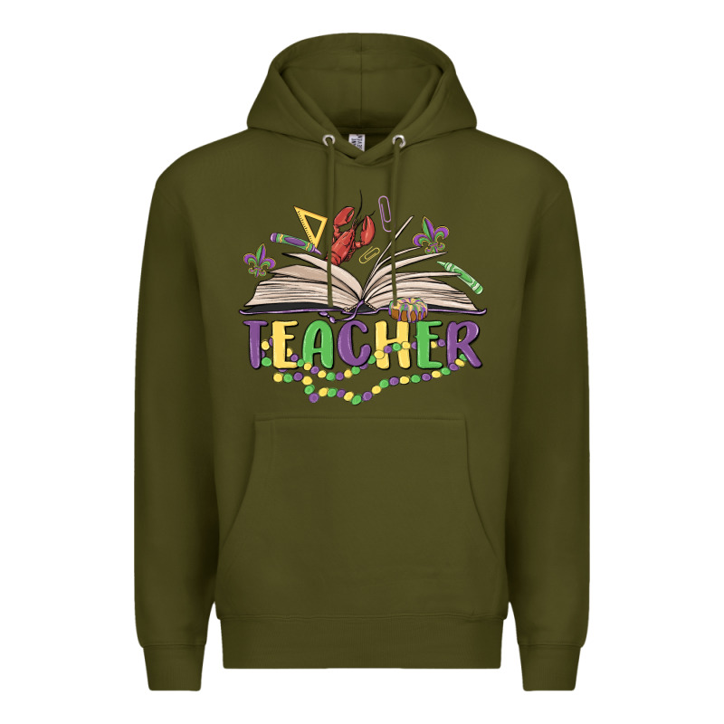 Teacher Mardi Gras Premium Hoodie by MaliasSmallBusiness | Teevron