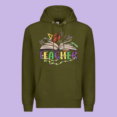 Teacher Mardi Gras Premium Hoodie Designed By Maliassmallbusiness