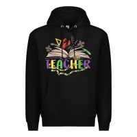 Black teacher mardi gras Premium Hoodie - MaliasSmallBusiness
