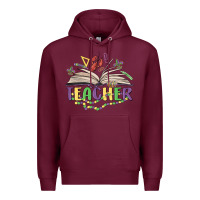 Burgundy teacher mardi gras Premium Hoodie - MaliasSmallBusiness