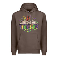 Coffee teacher mardi gras Premium Hoodie - MaliasSmallBusiness