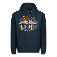 Navy teacher mardi gras Premium Hoodie - MaliasSmallBusiness