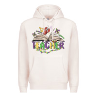 Pale Pink teacher mardi gras Premium Hoodie - MaliasSmallBusiness
