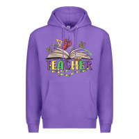 Purple teacher mardi gras Premium Hoodie - MaliasSmallBusiness