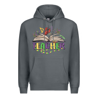 Rock teacher mardi gras Premium Hoodie - MaliasSmallBusiness