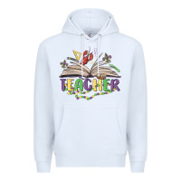 White teacher mardi gras Premium Hoodie - MaliasSmallBusiness