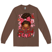 Chestnut one loved cna afro messy bun Long Sleeve Tee - texasbilliewilder
