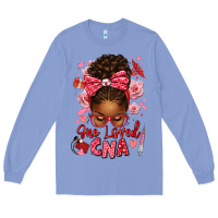 Colony Blue one loved cna afro messy bun Long Sleeve Tee - texasbilliewilder