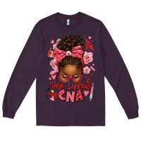 Plum one loved cna afro messy bun Long Sleeve Tee - texasbilliewilder
