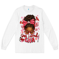 White one loved cna afro messy bun Long Sleeve Tee - texasbilliewilder