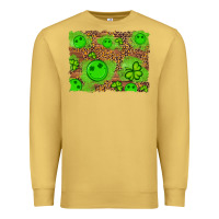 Antique Gold shamrock glitter leopard and wood background Premium Sweatshirt - Artiststas