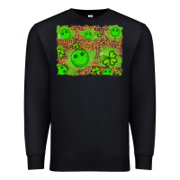 Black shamrock glitter leopard and wood background Premium Sweatshirt - Artiststas