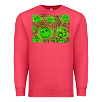 Cardinal shamrock glitter leopard and wood background Premium Sweatshirt - Artiststas