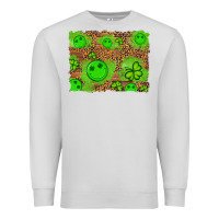 Dove Grey shamrock glitter leopard and wood background Premium Sweatshirt - Artiststas