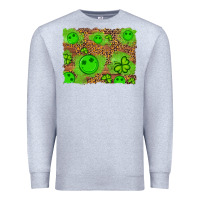 Heather Grey shamrock glitter leopard and wood background Premium Sweatshirt - Artiststas