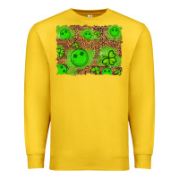 Lemon shamrock glitter leopard and wood background Premium Sweatshirt - Artiststas