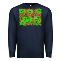 Navy shamrock glitter leopard and wood background Premium Sweatshirt - Artiststas