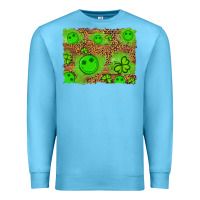 Ocean Blue shamrock glitter leopard and wood background Premium Sweatshirt - Artiststas