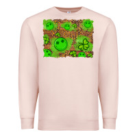 Pale Pink shamrock glitter leopard and wood background Premium Sweatshirt - Artiststas