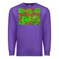 Purple shamrock glitter leopard and wood background Premium Sweatshirt - Artiststas