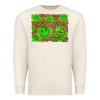 Sandshell shamrock glitter leopard and wood background Premium Sweatshirt - Artiststas