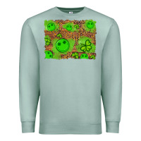Seafoam shamrock glitter leopard and wood background Premium Sweatshirt - Artiststas