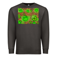 Smoke shamrock glitter leopard and wood background Premium Sweatshirt - Artiststas