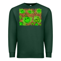 Sports Green shamrock glitter leopard and wood background Premium Sweatshirt - Artiststas