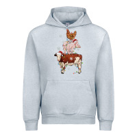 Heather Grey Merry Christmas Farm Animals Urban Hoodie - MaliasSmallBusiness