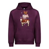 Merry Christmas Farm Animals Urban Hoodie | Teevron
