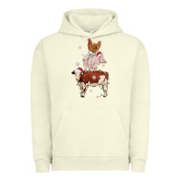 Pigment Pistachio Merry Christmas Farm Animals Urban Hoodie - MaliasSmallBusiness