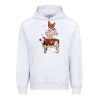 White Merry Christmas Farm Animals Urban Hoodie - MaliasSmallBusiness