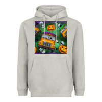 Moon Dust halloween bus and pumpkin seamless pattern Heavyweight Hoodie - BundleAndBundleShop
