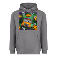 Storm halloween bus and pumpkin seamless pattern Heavyweight Hoodie - BundleAndBundleShop