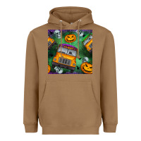 Toasted Coconut halloween bus and pumpkin seamless pattern Heavyweight Hoodie - BundleAndBundleShop