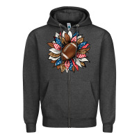 Charcoal Heather american football sunflower Zipper Hoodie - HRA Design Shop
